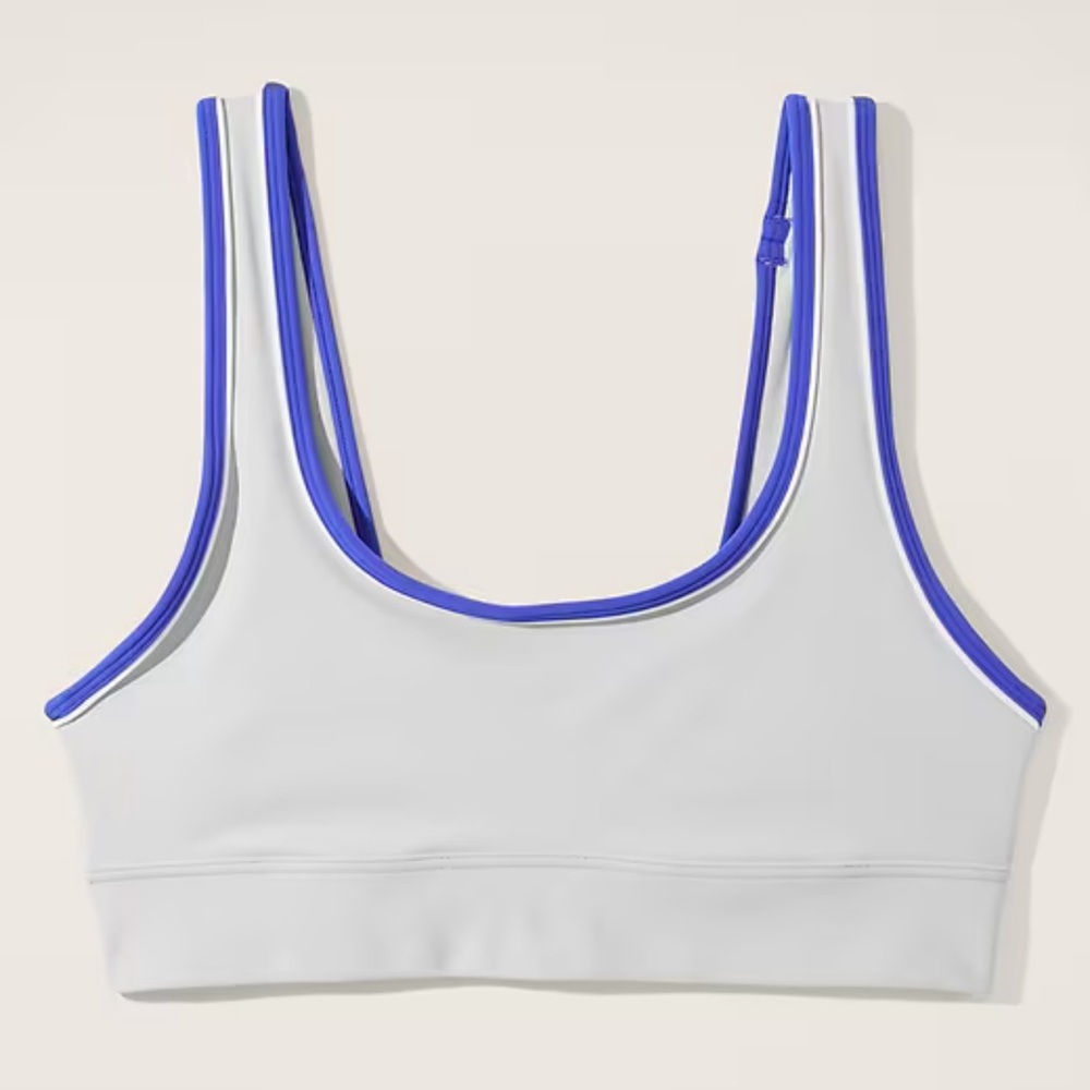 Athleta Blue and White Seamless Sports Bra - NWT